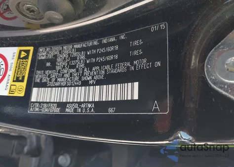 2015 Toyota Highlander Le from USA, damaged, VIN 5TDZARFH0FS012449